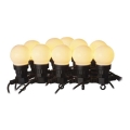 LED lauko dekoratyvinė girlianda 10xLED/10m IP44 balta