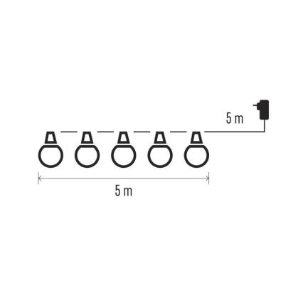 LED Lauko dekoratyvinė girlianda 10xLED/10m IP44 skaidri