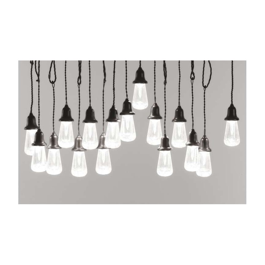 LED Lauko dekoratyvinė girlianda 16xLED 8,6m IP44 šaltai balta