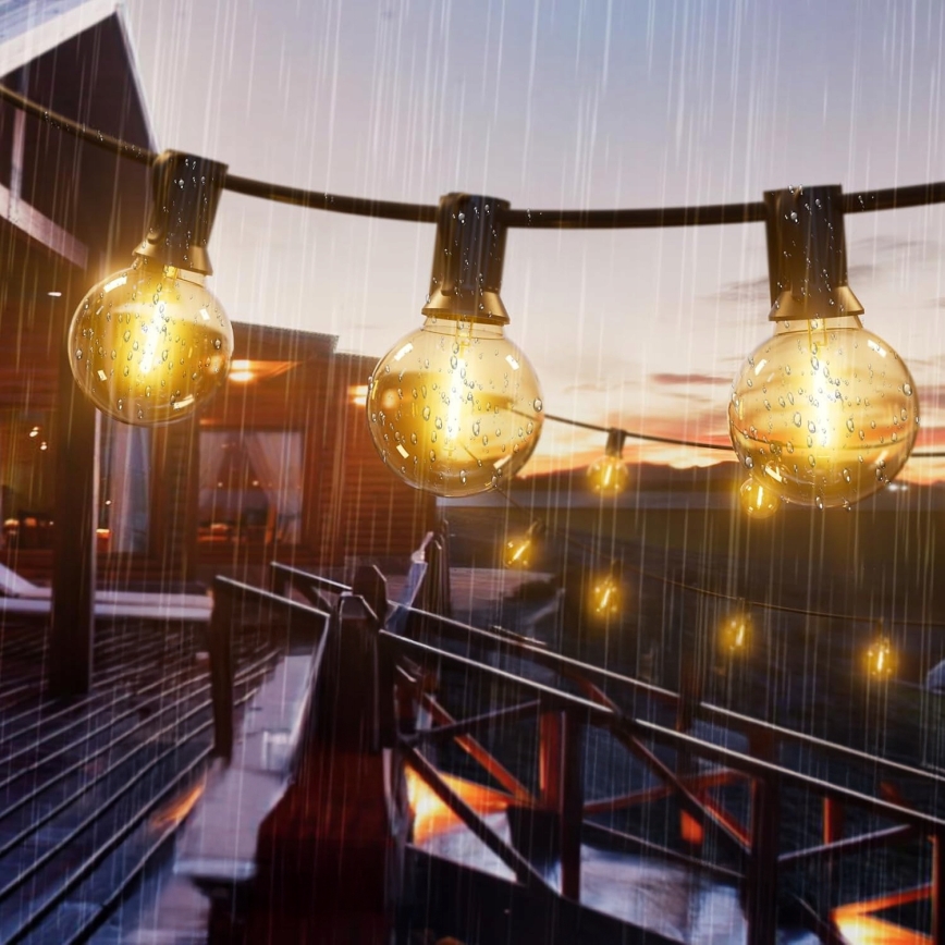 LED lauko dekoratyvinė girlianda 20xE12/1W/230V 20 m IP65 juoda