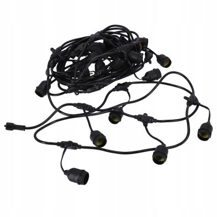 LED lauko dekoratyvinė girlianda 20xE27/1W/230V 11,44 m IP44 juoda