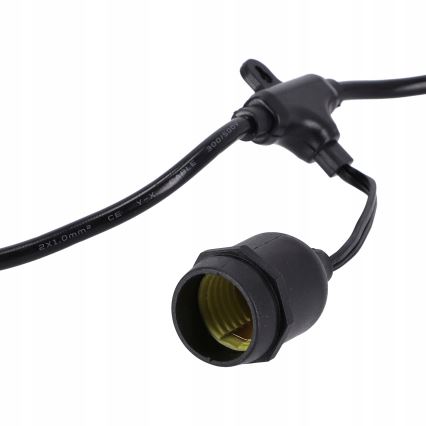 LED lauko dekoratyvinė girlianda 20xE27/1W/230V 11,44 m IP44 juoda