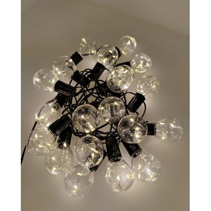 LED lauko dekoratyvinė girlianda 20xLED/0,075W/230V 5,8 m IP44 juoda