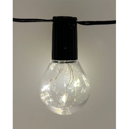 LED lauko dekoratyvinė girlianda 20xLED/0,075W/230V 5,8 m IP44 juoda