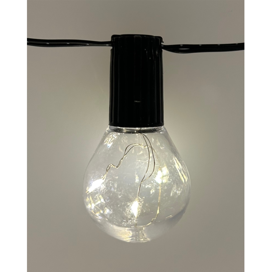 LED lauko dekoratyvinė girlianda 20xLED/0,075W/230V 5,8 m IP44 juoda