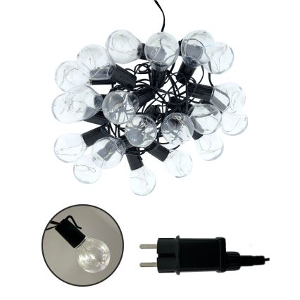LED lauko dekoratyvinė girlianda 20xLED/0,075W/230V 5,8 m IP44 juoda