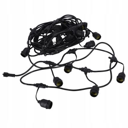 LED lauko dekoratyvinė girlianda 30xE27/1W/230V 16,44 m IP44 juoda