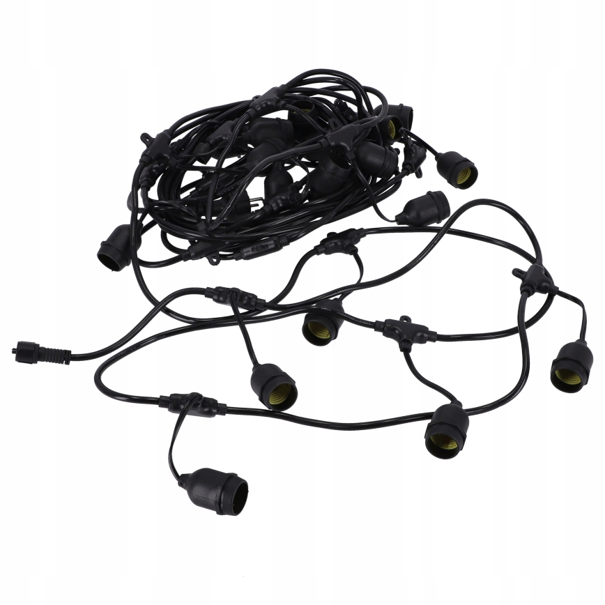 LED lauko dekoratyvinė girlianda 30xE27/1W/230V 16,44 m IP44 juoda