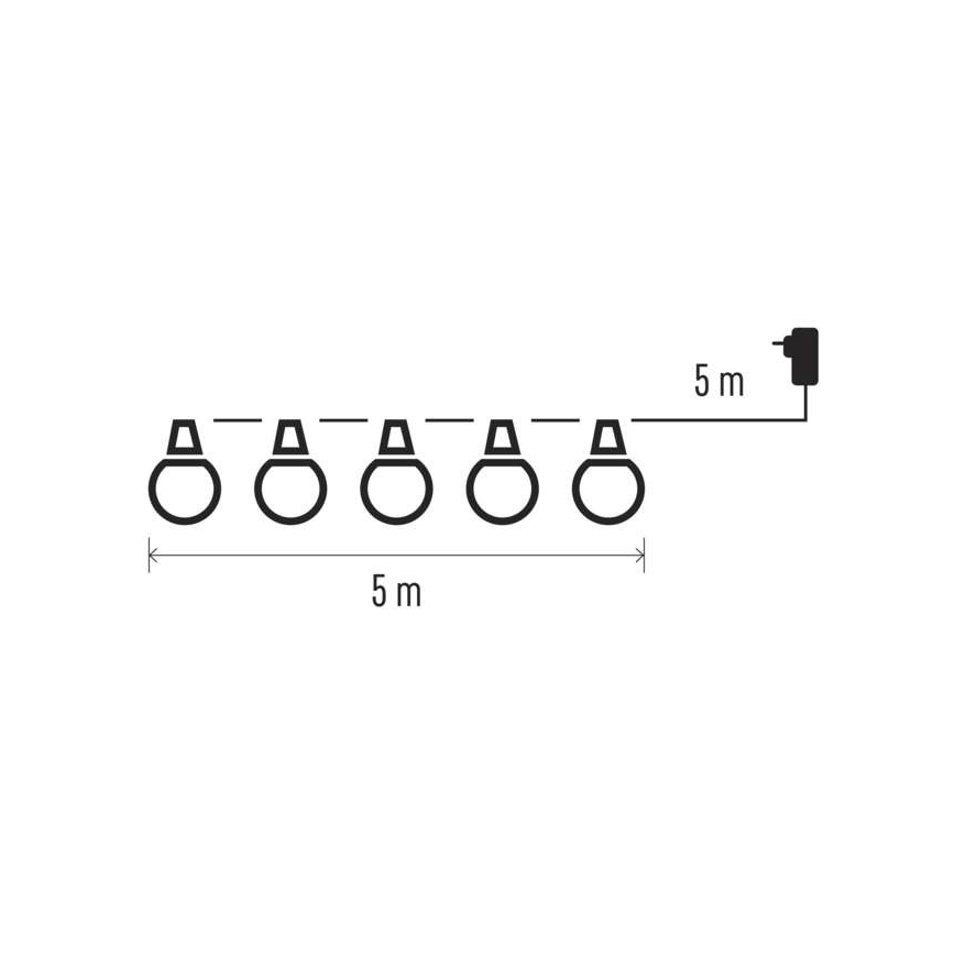 LED Lauko dekoratyvinė girlianda 50xLED/10m IP44 skaidri