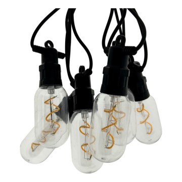 LED lauko dekoratyvinė girlianda 6xLED/0,6W/230V 4,5 m IP44 juoda