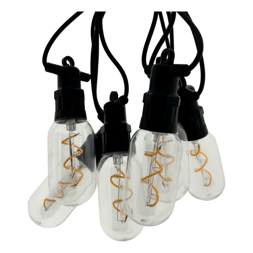 LED lauko dekoratyvinė girlianda 6xLED/0,6W/230V 4,5 m IP44 juoda