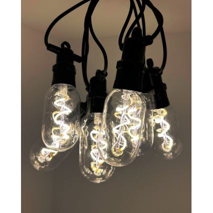 LED lauko dekoratyvinė girlianda 6xLED/0,6W/230V 4,5 m IP44 juoda