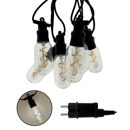 LED lauko dekoratyvinė girlianda 6xLED/0,6W/230V 4,5 m IP44 juoda