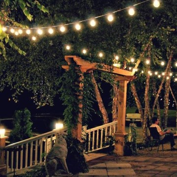 LED lauko dekoratyvinė girlianda GIRLANDA G45 10xE27/230V 8m IP44 šilta balta