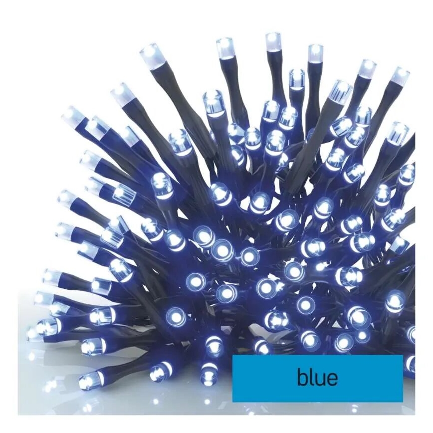 LED lauko girlianda 100xLED/10m IP44 mėlyna