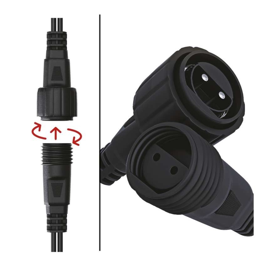 LED lauko girlianda 100xLED/15m IP44 šaltai balta