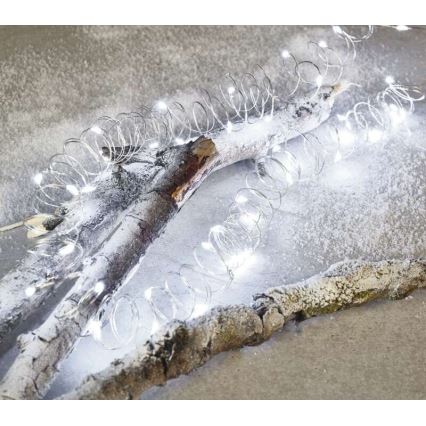 LED lauko girlianda 100xLED/15m IP44 šaltai balta