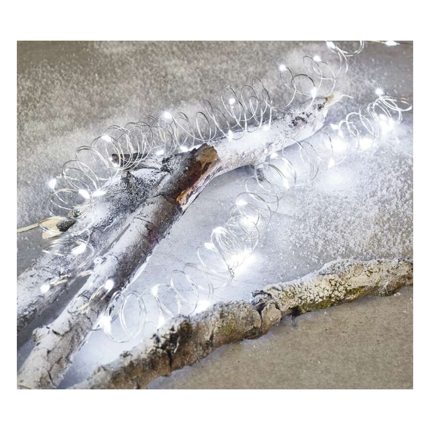 LED lauko girlianda 100xLED/15m IP44 šaltai balta