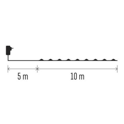 LED lauko girlianda 100xLED/15m IP44 šaltai balta