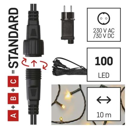 LED  lauko girlianda 100xLED/15m IP44 šiltai balta
