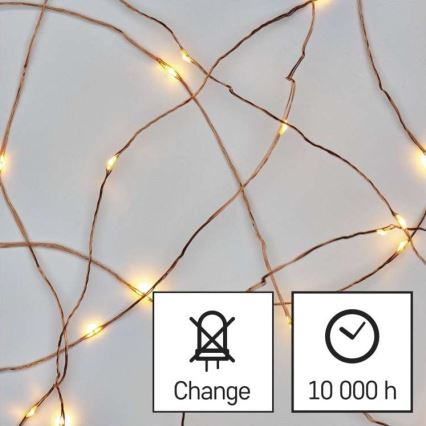 LED  lauko girlianda 100xLED/15m IP44 šiltai balta
