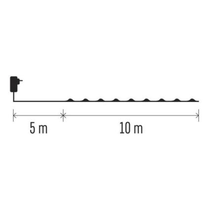 LED  lauko girlianda 100xLED/15m IP44 šiltai balta