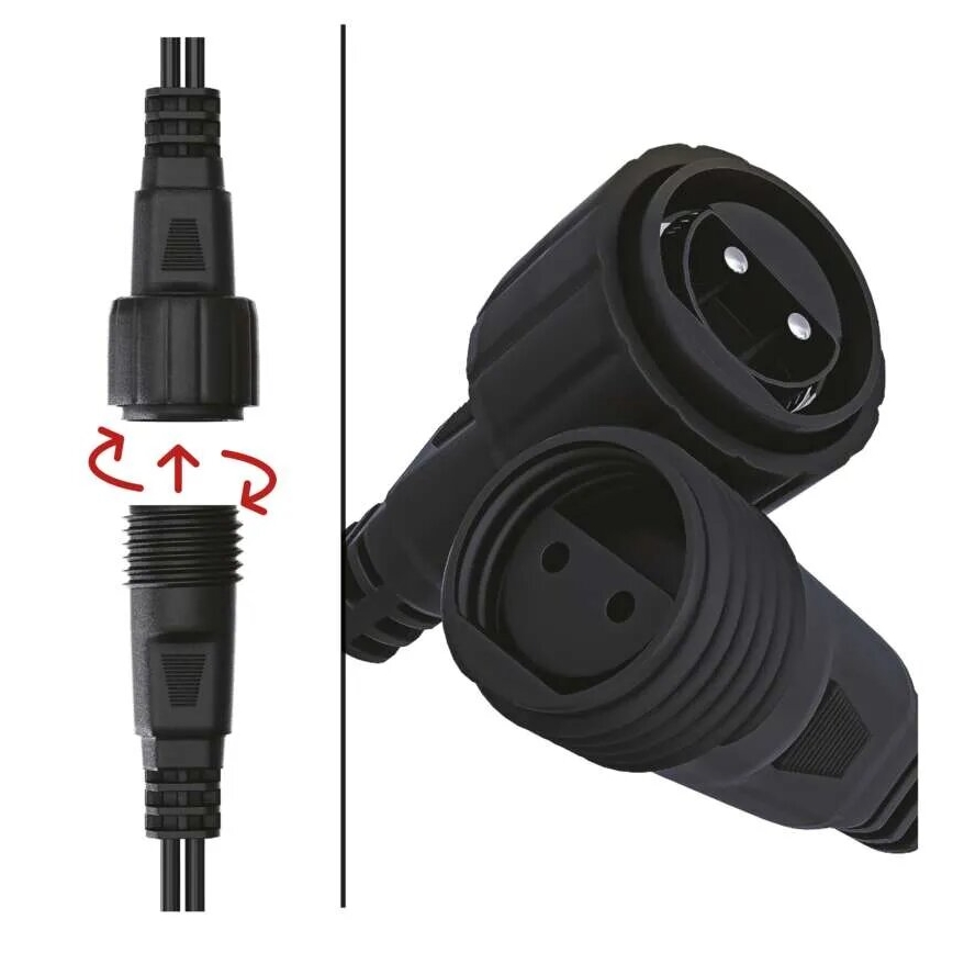 LED lauko girlianda 100xLED/1x2m IP44 šiltai balta