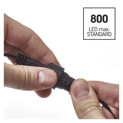 LED lauko girlianda 100xLED/1x2m IP44 šiltai balta