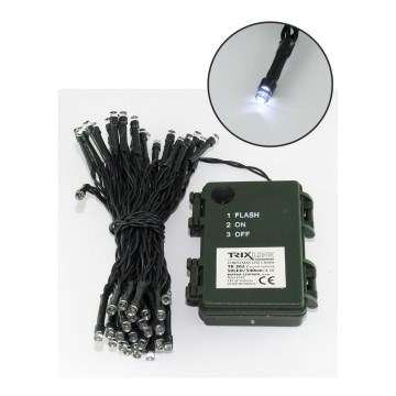 LED lauko girlianda 100xLED/2 režimai/3xAA 10,8m IP44 šaltai balta