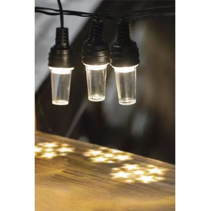 LED lauko girlianda 10xLED/9,5 m IP44 šaltai balta