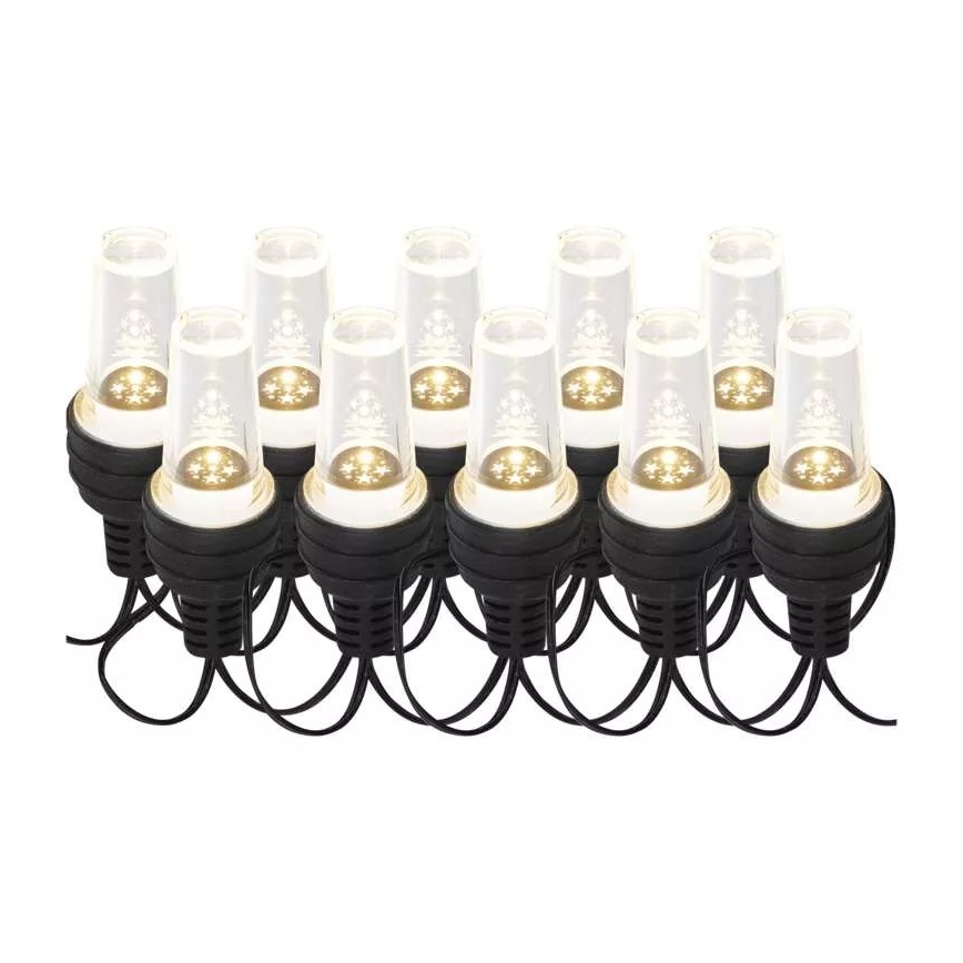 LED lauko girlianda 10xLED/9,5 m IP44 šaltai balta