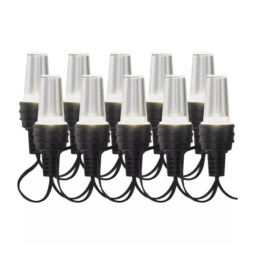 LED lauko girlianda 10xLED/9,5 m IP44 šaltai balta