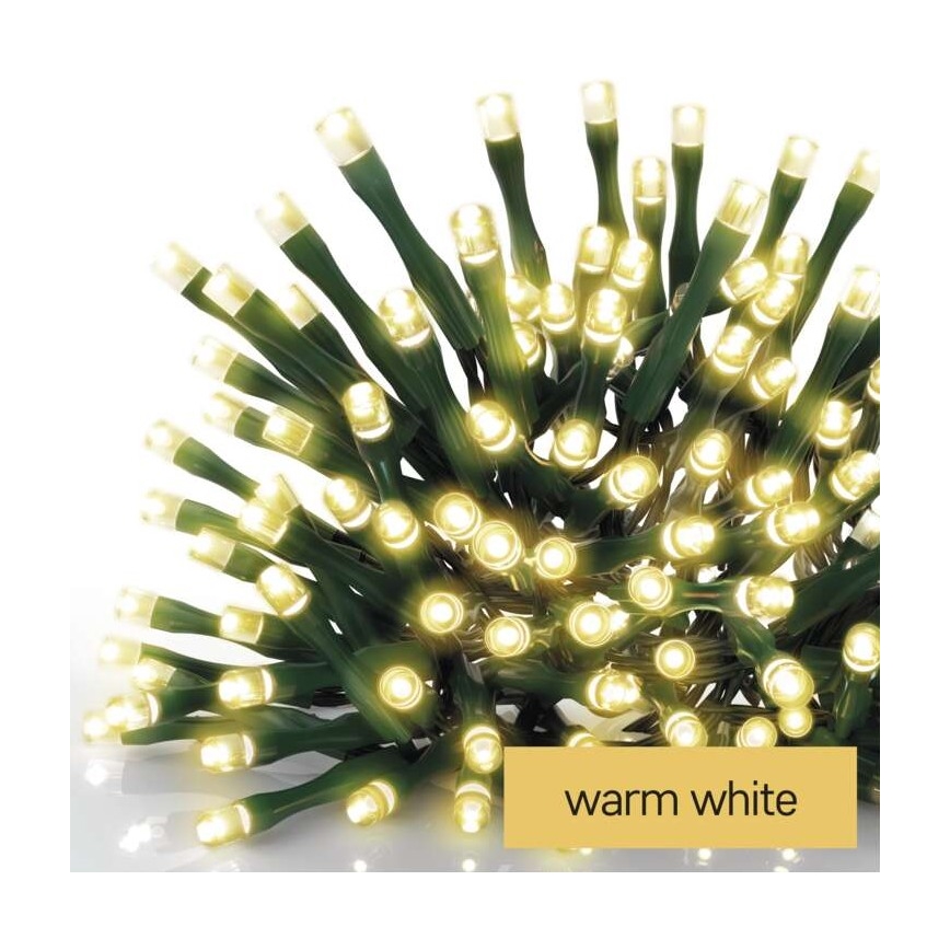 LED lauko girlianda, 120 LED, 8 režimai, 17 m, IP44, šiltai balta