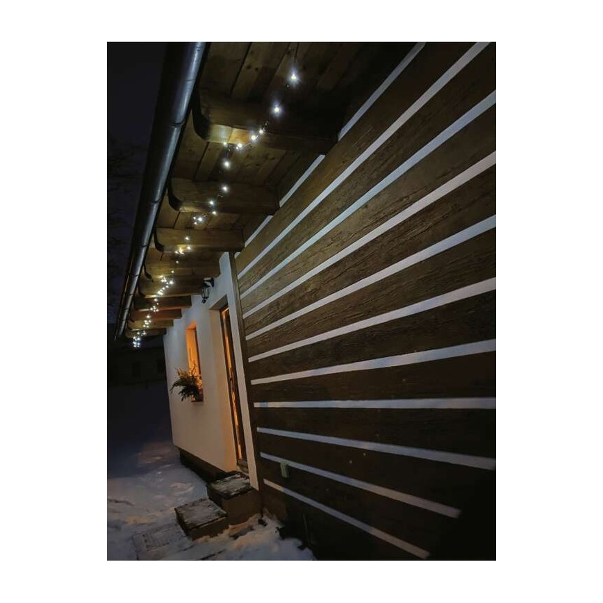 LED lauko girlianda 120xLED/17m IP44 šaltai balta