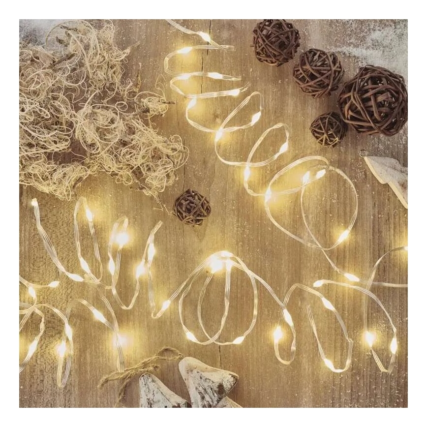 LED lauko girlianda 120xLED/17m IP44 šiltai balta