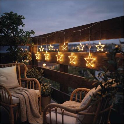 LED Lauko girlianda 125xLED/1,9m IP44 šilta balta