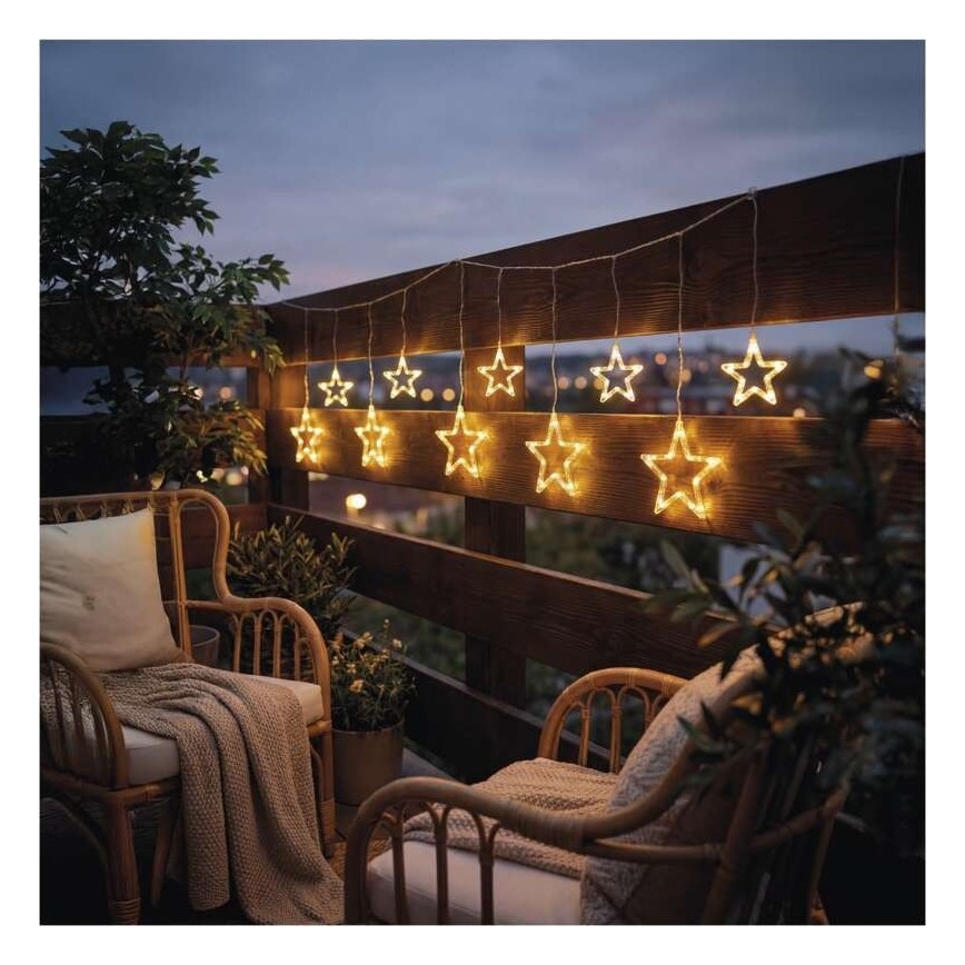 LED Lauko girlianda 125xLED/1,9m IP44 šilta balta