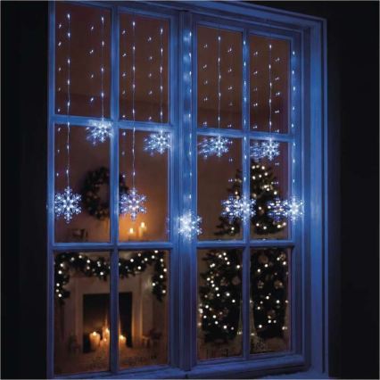 LED lauko girlianda 131xLED/1,6m IP44 šaltai balta