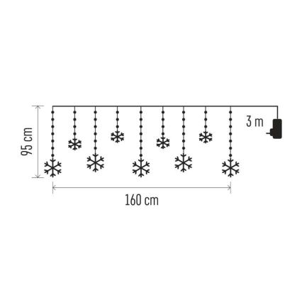 LED lauko girlianda 131xLED/1,6m IP44 šaltai balta