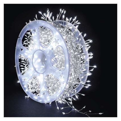 LED lauko girlianda 1440xLED/8 funkcijų 14,4m IP44 šaltai balta