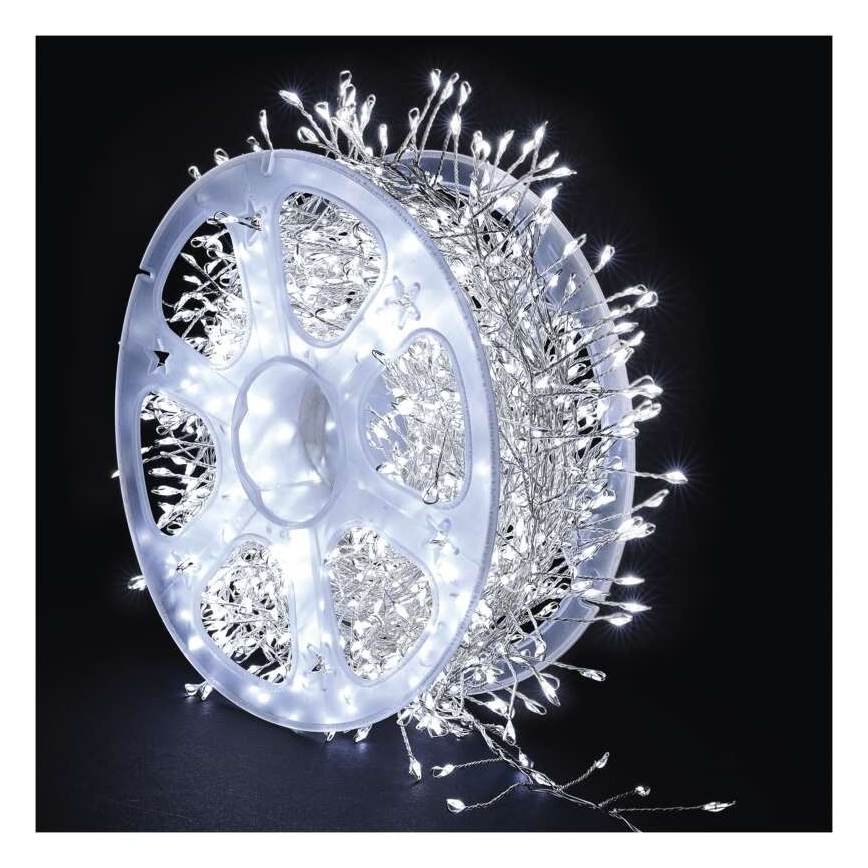 LED lauko girlianda 1440xLED/8 funkcijų 14,4m IP44 šaltai balta