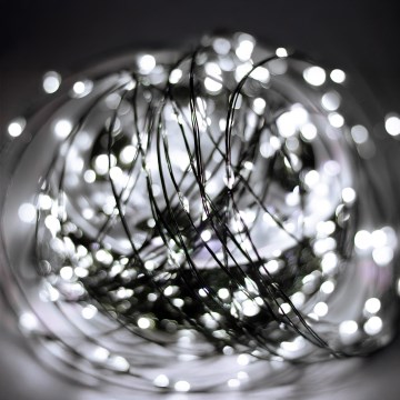 LED lauko girlianda 1500xLED/230V 8 funkcijų 153 m IP44 šaltai balta + nuotolinis valdymas