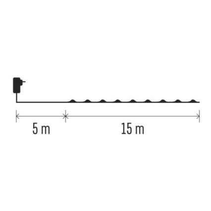 LED lauko girlianda 150xLED/20m IP44 šaltai balta