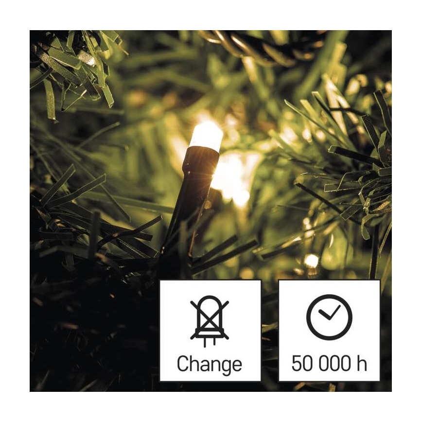 LED lauko girlianda 180xLED/23m IP44 šiltai balta