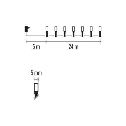 LED lauko girlianda 240xLED/8 režimai 29 m IP44 šiltai balta