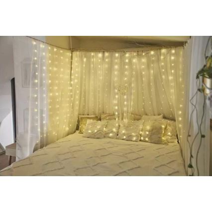 LED lauko girlianda 300xLED/8 funkcijų 5,9 m IP44 šiltai balta