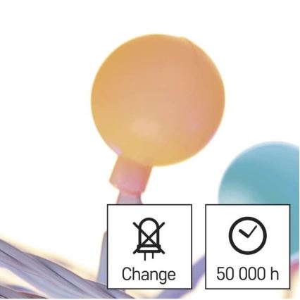 LED lauko girlianda 40xLED/9m IP44 daugiaspalvė