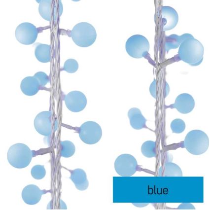 LED lauko girlianda 40xLED/9m IP44 mėlyna