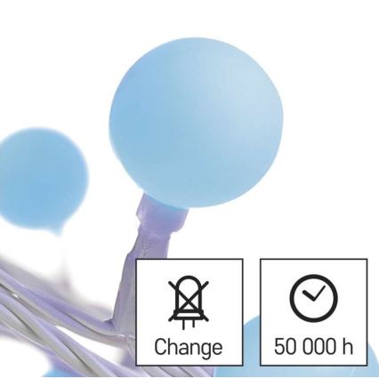 LED lauko girlianda 40xLED/9m IP44 mėlyna