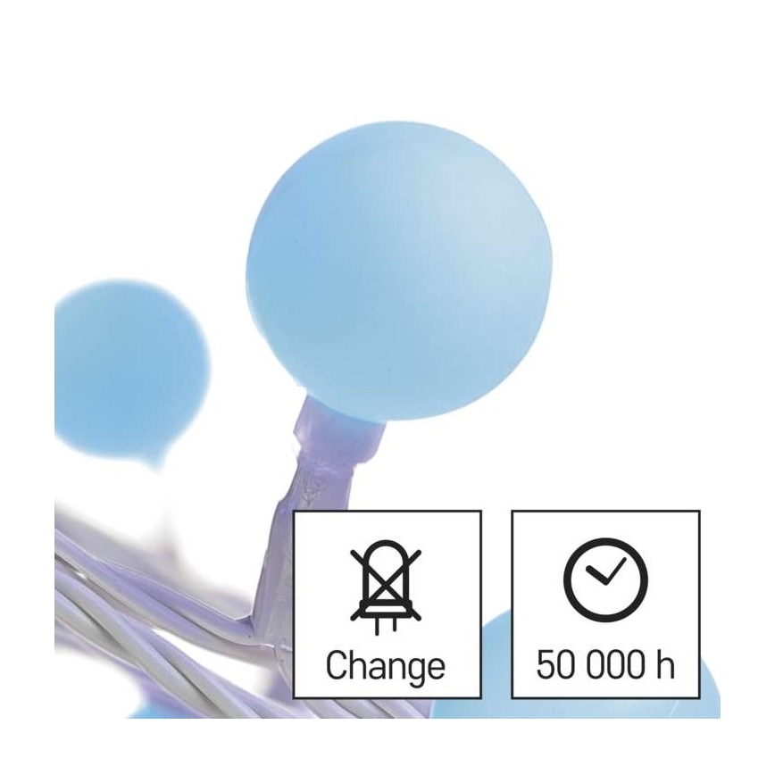 LED lauko girlianda 40xLED/9m IP44 mėlyna